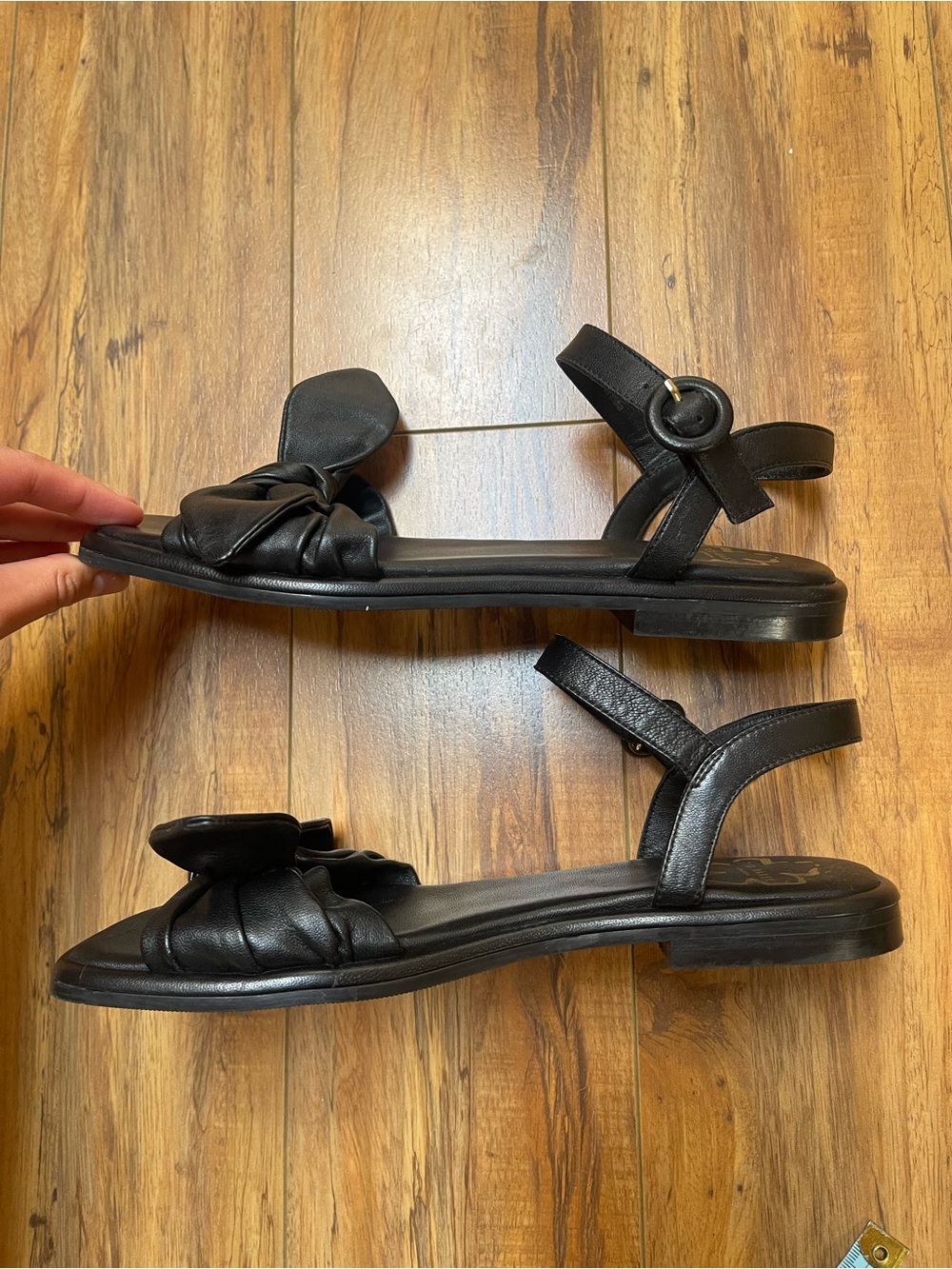Ted Baker London Halah Leather Bow Ankle Strap Sandals Black Size 38 - Picture 7 of 16